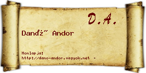 Danó Andor névjegykártya